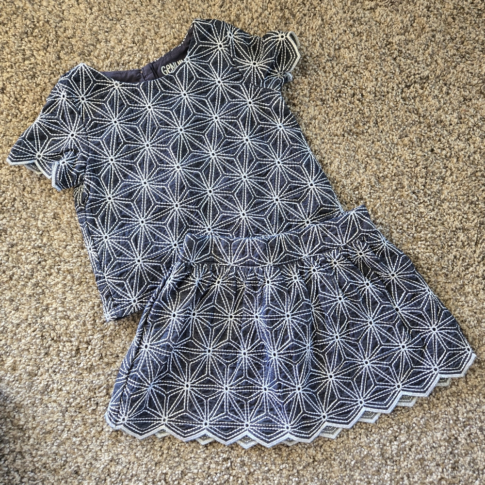 Stylish Navy and White Kids' Patterned Set